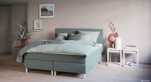 Wonderland Continental with W200 Headboard. Textile: Forest.